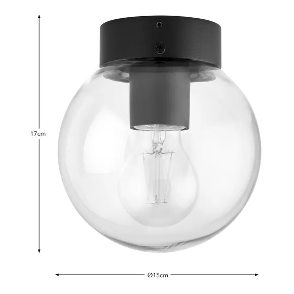 Flush Ceiling Light Industrial - Smoked, Metal