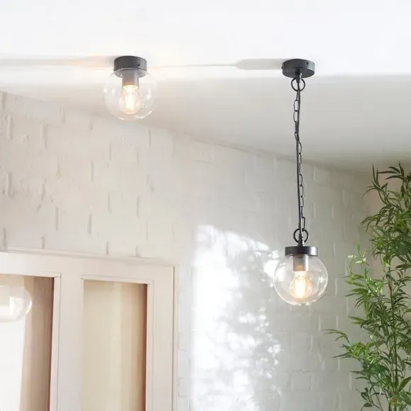 Flush Ceiling Light Industrial - Smoked, Metal