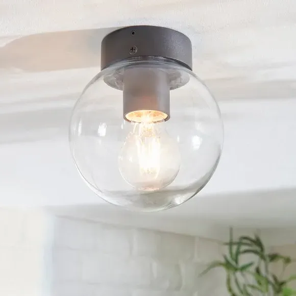 Flush Ceiling Light Industrial - Smoked, Metal image