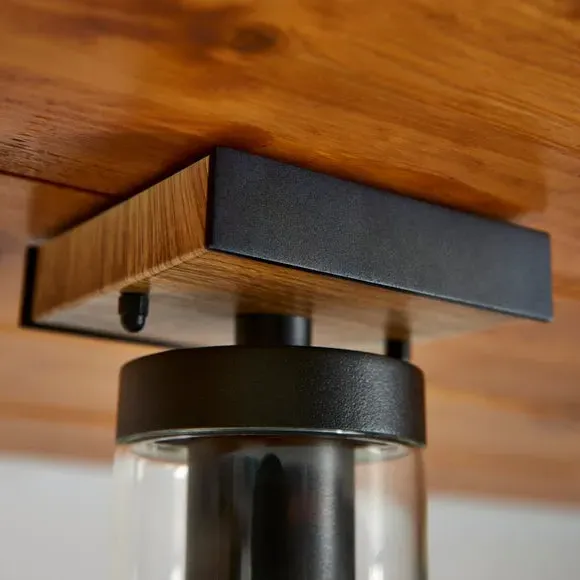 Flush Ceiling Light Industrial Style - Black