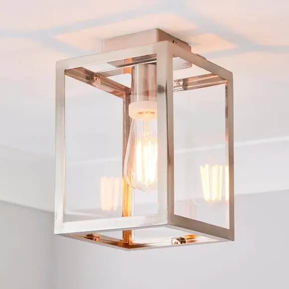 Flush Ceiling Light Industrial Style - Chrome image