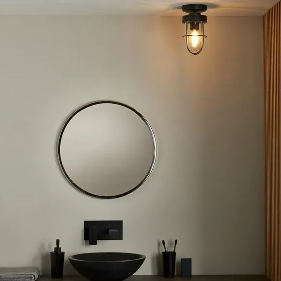 Flush Ceiling Light Industrial Style - Pewter