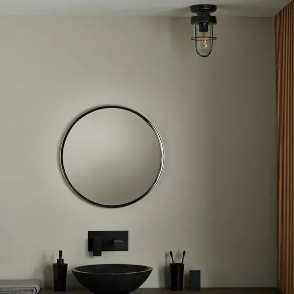 Flush Ceiling Light Industrial Style - Pewter