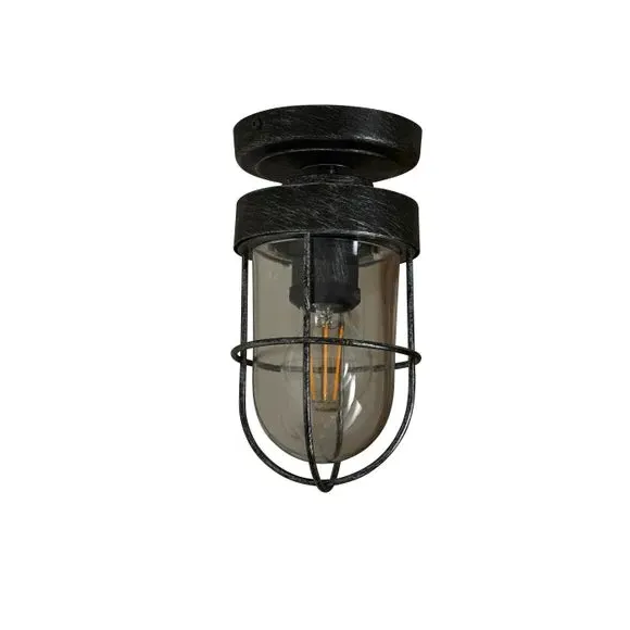 Flush Ceiling Light Industrial Style - Pewter