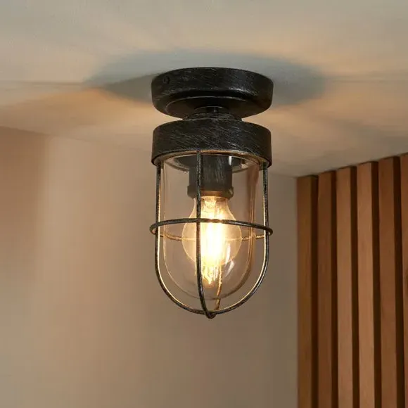 Flush Ceiling Light Industrial Style - Pewter image