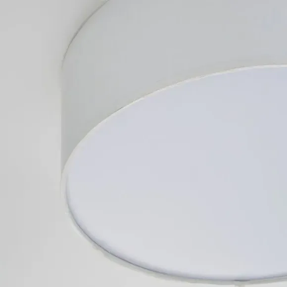 Flush Ceiling Light - Ivory, Faux Linen