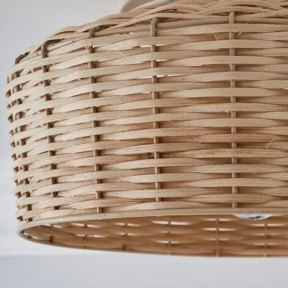 Flush Ceiling Light - Natural, Rattan