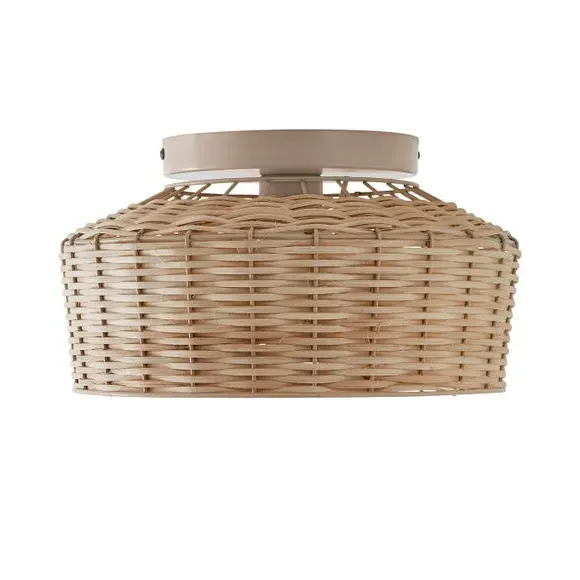 Flush Ceiling Light - Natural, Rattan