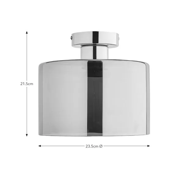 Flush Ceiling Light - Silver, Chrome