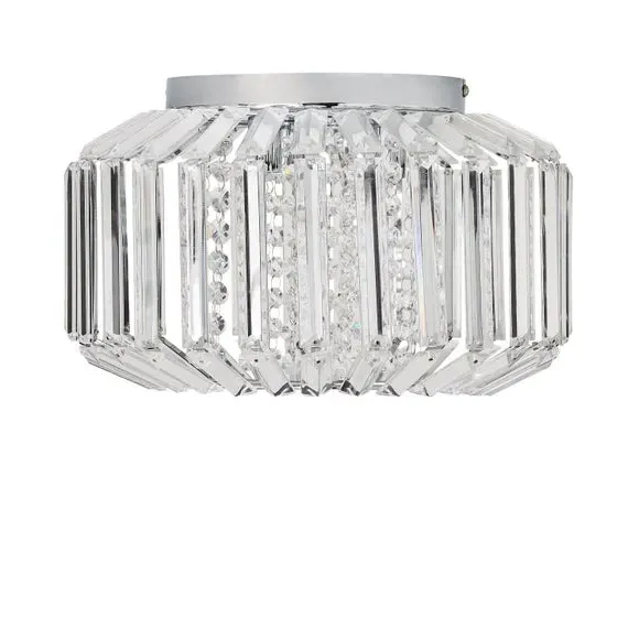 Flush Ceiling Light with Crystals - Chrome