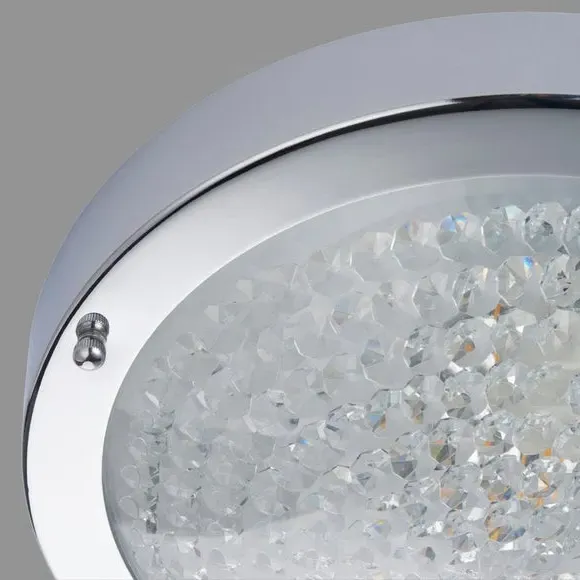 Flush Ceiling Light with Dimmer - Silver, Chrome