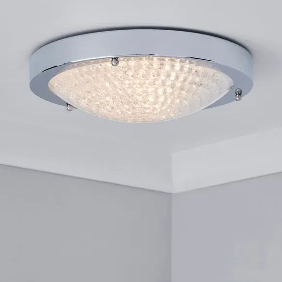 Flush Ceiling Light with Dimmer - Silver, Chrome image