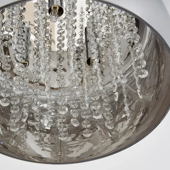 Flush Ceiling Light with Droplets - Smoke, Glass