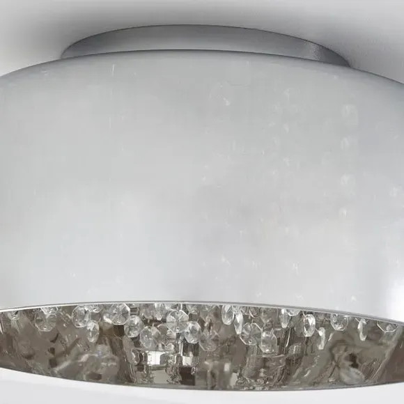 Flush Ceiling Light with Droplets - Smoke, Glass