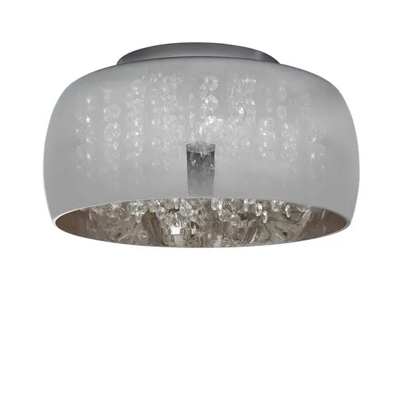 Flush Ceiling Light with Droplets - Smoke, Glass