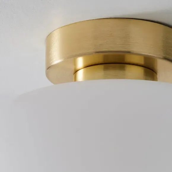 Flush Ceiling Light with Glass Dome - Gold, Metal