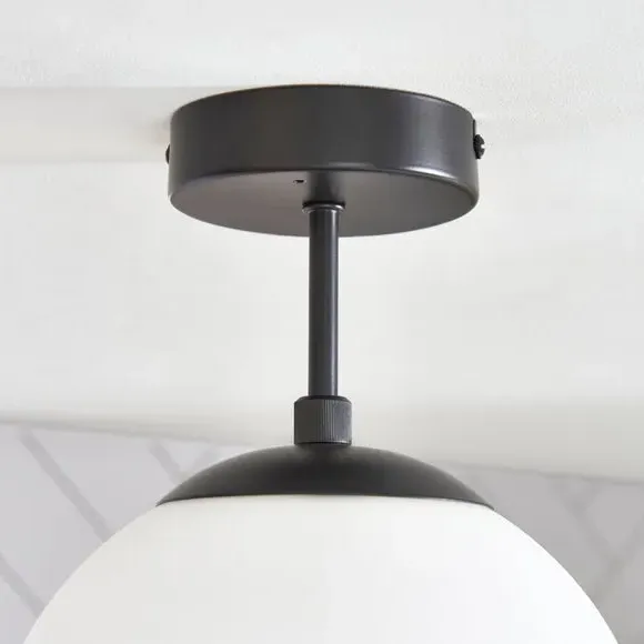 Flush Ceiling Light with IP44 Rating - Black