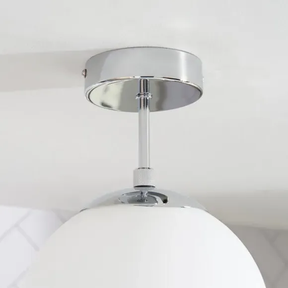 Flush Ceiling Light with IP44 Rating - Chrome
