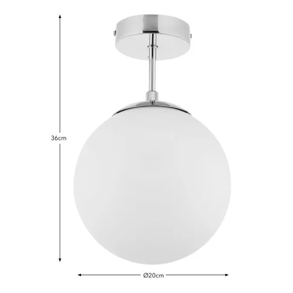 Flush Ceiling Light with IP44 Rating - Chrome