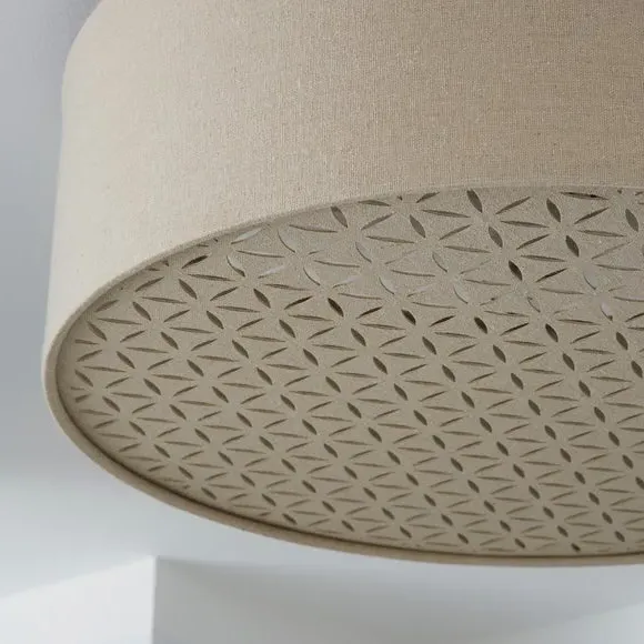 Flush Ceiling Light with Laser Cut - Taupe, Linen