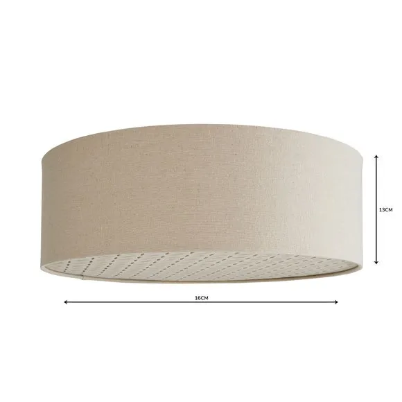 Flush Ceiling Light with Laser Cut - Taupe, Linen