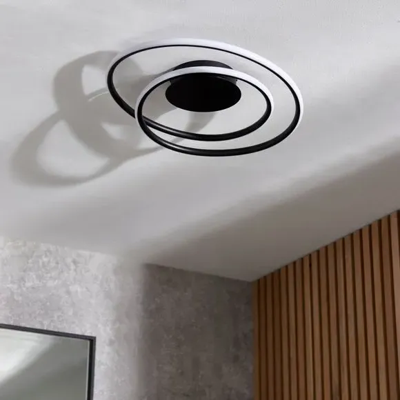 Flush Ceiling Light with LED - Black, Metal
