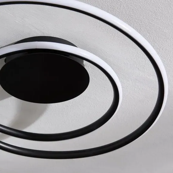 Flush Ceiling Light with LED - Black, Metal