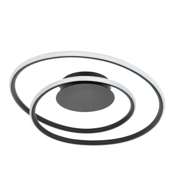 Flush Ceiling Light with LED - Black, Metal