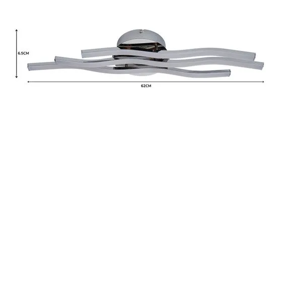 Flush Ceiling Light with LED - Chrome