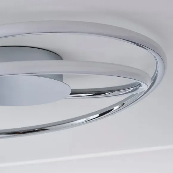 Flush Ceiling Light with LED - Chrome, Metal