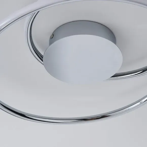 Flush Ceiling Light with LED - Chrome, Metal