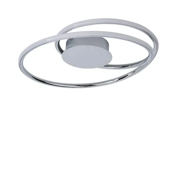 Flush Ceiling Light with LED - Chrome, Metal