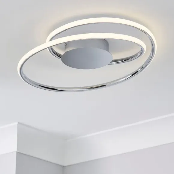 Flush Ceiling Light with LED - Chrome, Metal image