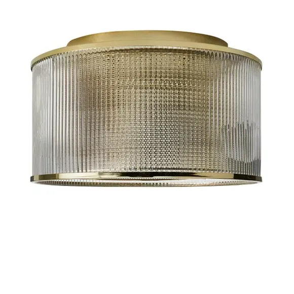 Flush Ceiling Light with Mesh Detail - Gold, Glass
