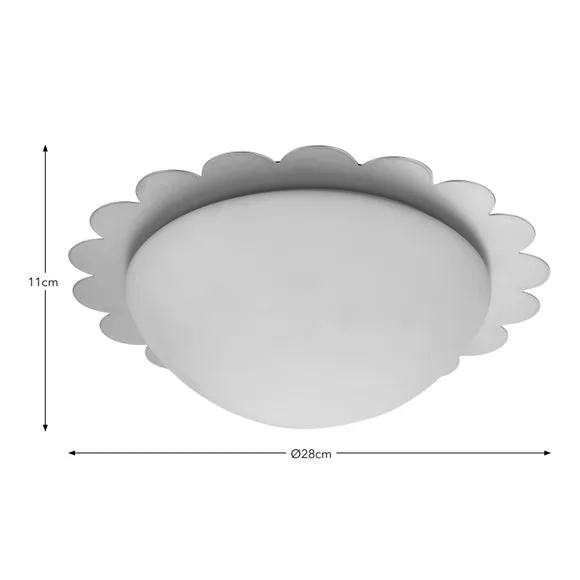 Flush Ceiling Light with Scalloped Edge - Gold