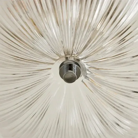 Flush Ceiling Light with Scalloped Shade - Silver