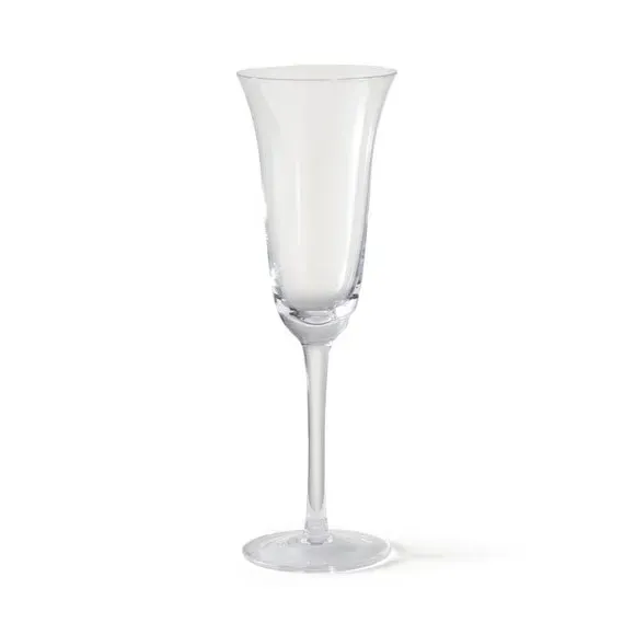 Flute Glass with Long Stem - Clear Glass