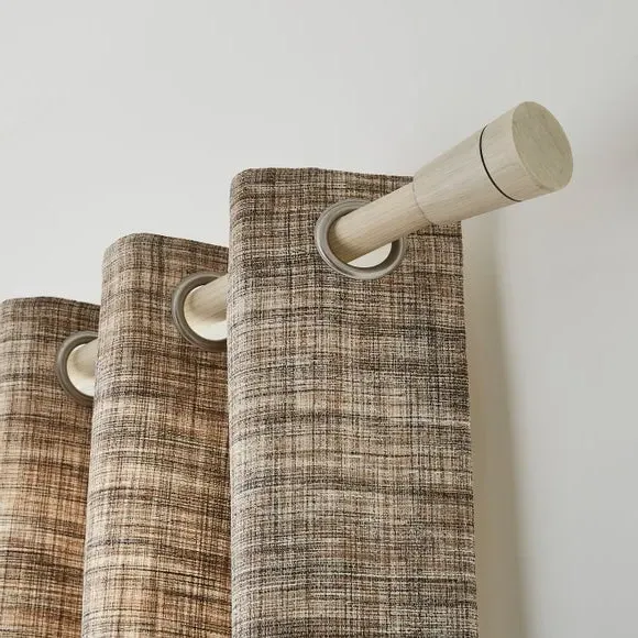 Fluted Curtain Pole Kit - Grey Oak, FSC Wood