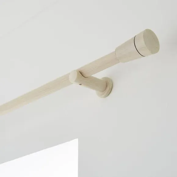 Fluted Curtain Pole Kit - Grey Oak, FSC Wood