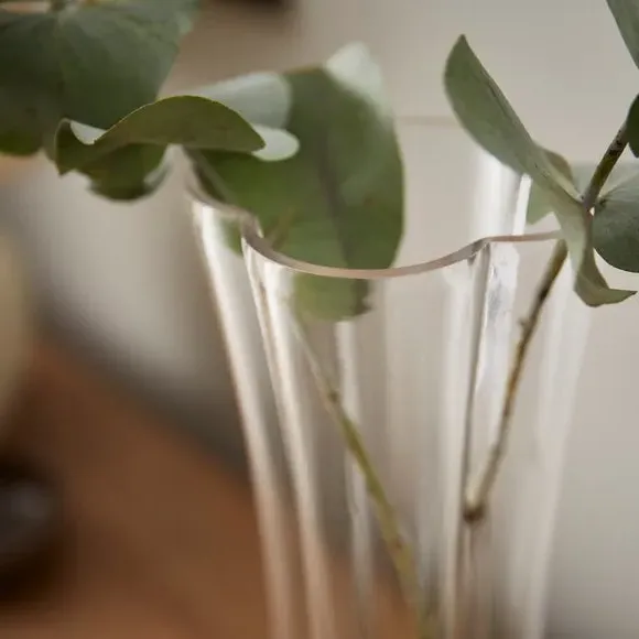 Fluted Glass Vase - Clear Glass