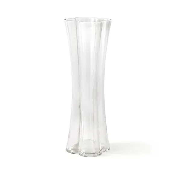 Fluted Glass Vase - Clear Glass
