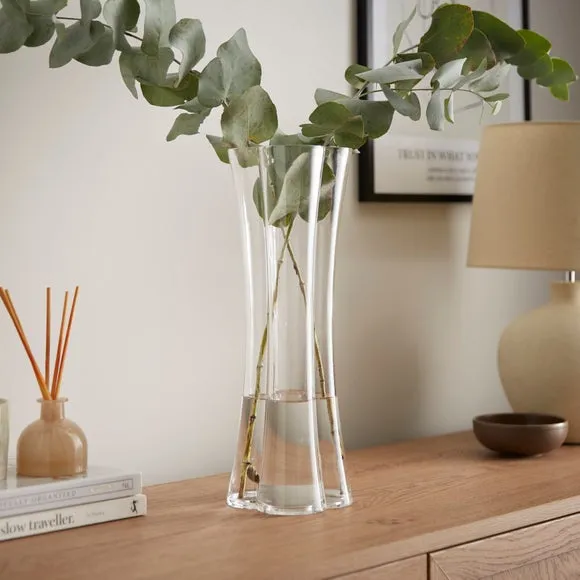 Fluted Glass Vase - Clear Glass image