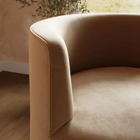 Fluted Occasional Chair - Caramel, Velvet