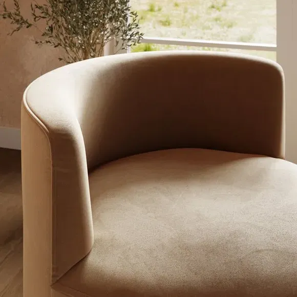Fluted Occasional Chair - Caramel, Velvet