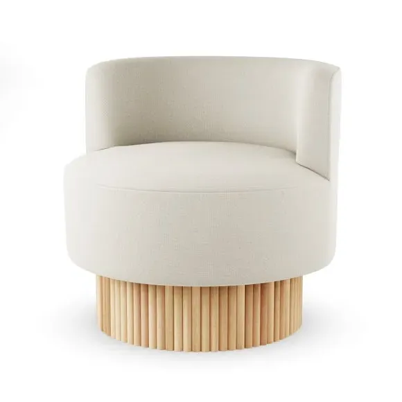 Fluted Occasional Chair - Natural, Flatweave