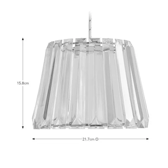 Fluted Pendant Shade Easy Fit - Silver, Crystal