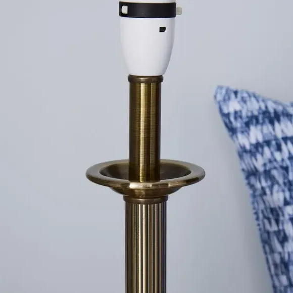Fluted Table Lamp Base - Antique Brass