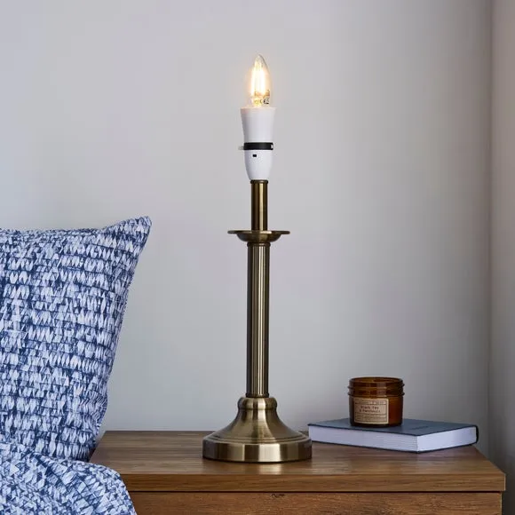 Fluted Table Lamp Base - Antique Brass image
