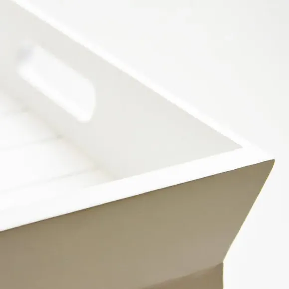 Foldable Breakfast Tray with Handles - White, Wood