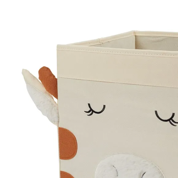 Foldable Storage Box with Handles - Cream, Felt